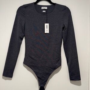Aritzia Heather Charcoal Contour Bodysuit